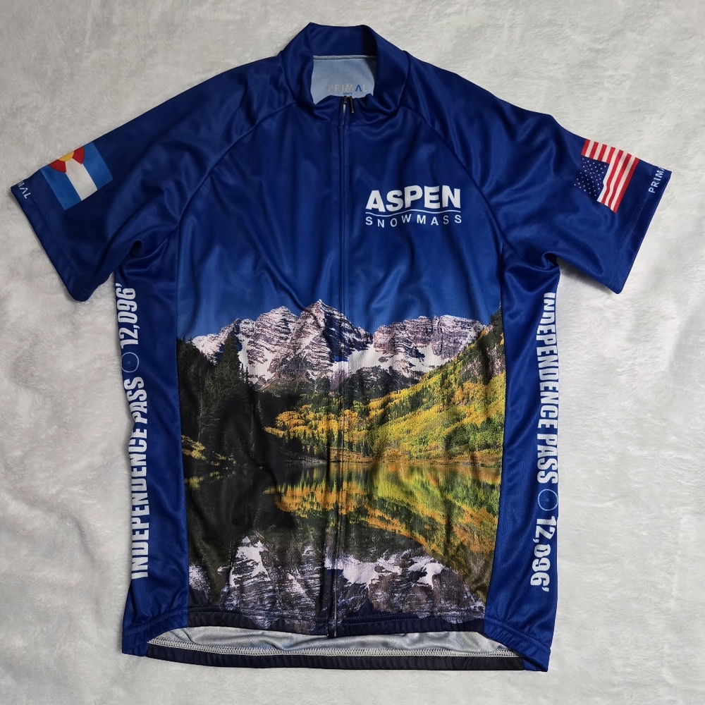 Primal Wear cycling jersey Aspen Snow Independence Pass Men Size Medium